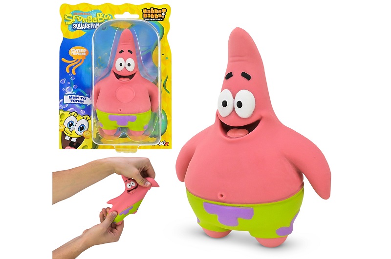 Іграшка антистрес YabbaDabba Sponge Bob арт. SBMF-2025B (12шт) тянучка з піском Патрік 8*6*15см на п