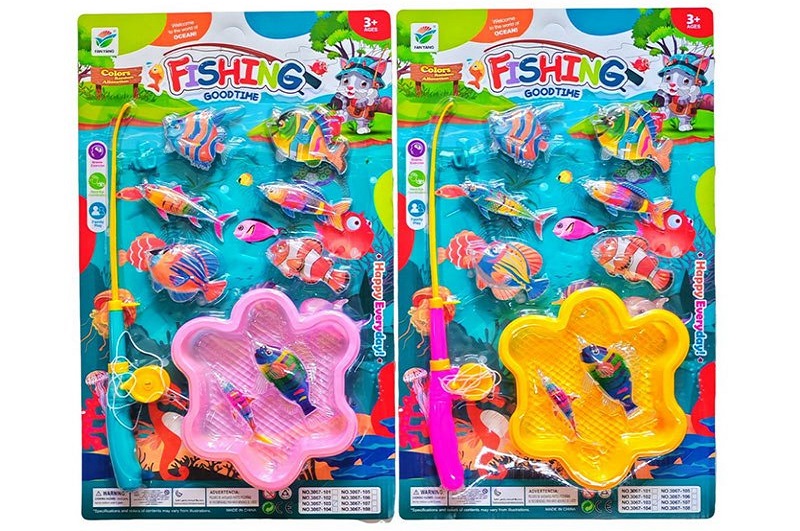 Рибалка арт. 3067-103 (108шт/2) 2 види мікс, вудка, 8 рибок,  планшет 49*29см.