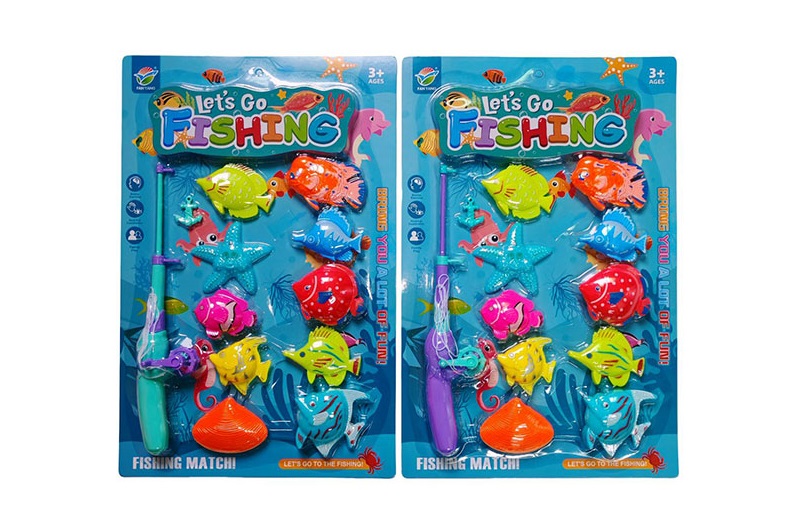 Рибалка арт. 3067-122 (132шт/2) 2 види мікс, вудка, 10 рибок,  планшет 43,5*28,5см.