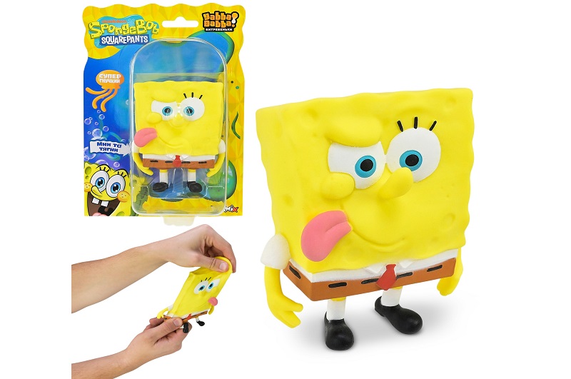 Іграшка антистрес YabbaDabba Sponge Bob арт. SBMF-2025C (12шт) тянучка з піском Губка Боб 7,5*5*10см