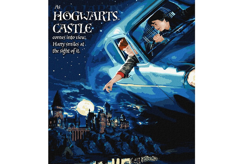 Набір для розпису по номерах WB Harry Potter: Політ на авто з фарбами металік" 40х50см KHO8719"