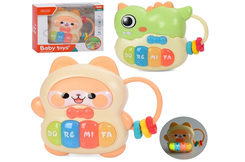 Гра 5804-5805 (48шт) тварина, 15-12-5см, піаніно, музика, світло, змінюются режими гри, 2 види (кіт,