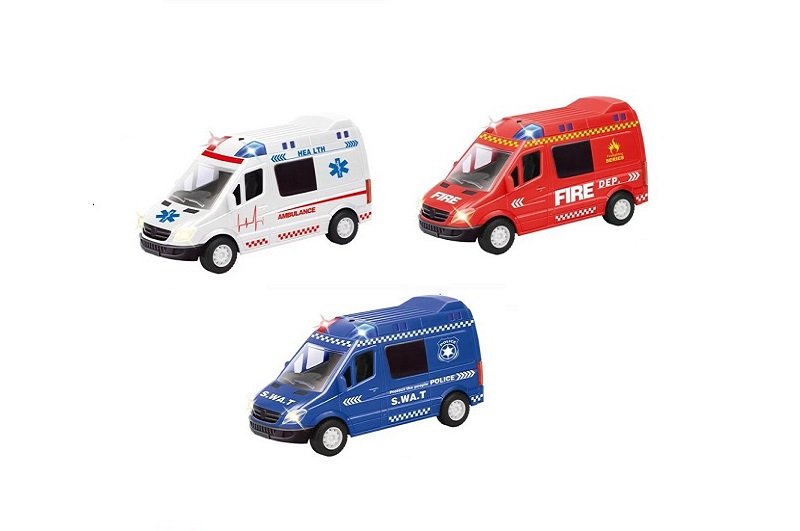 Автобус QS3004-4/5/6 ШТспецслужби інерц.батар.муз.світ.3в.8шт. в кор.34,5*9*28 /18/144/