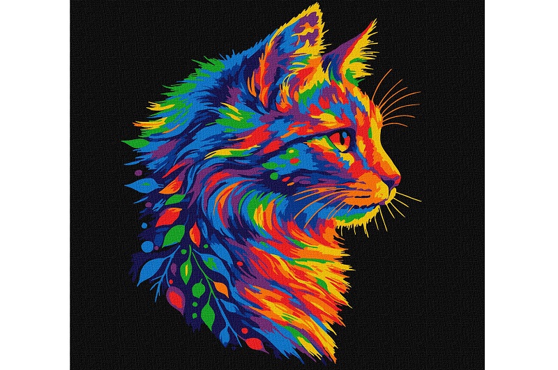 Набір для розпису по номерах Яскравий котик" 30х30см KHO6822"