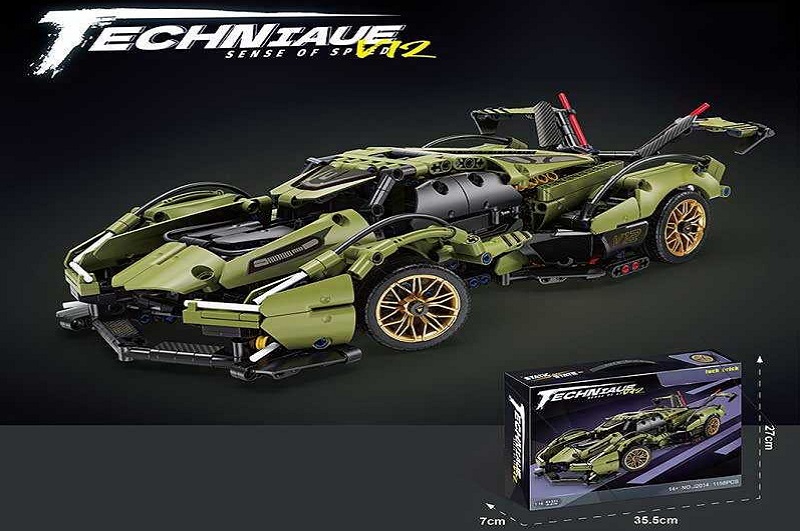 Конструктор J 2014 (24/2) “Автомобіль”, 1158 елементів, гумові шини, в коробці