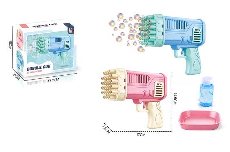 Установка з мильними бульбашками S 3002 (120/2) на батарейках, пляшечка з мильною рідиною, в коробці