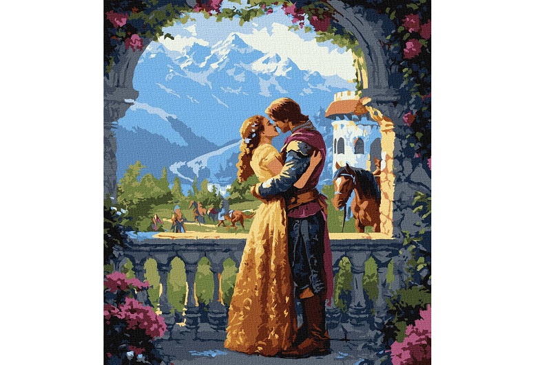 Набір для розпису по номерах Принцеса та лицар" 40х50см KHO8495"