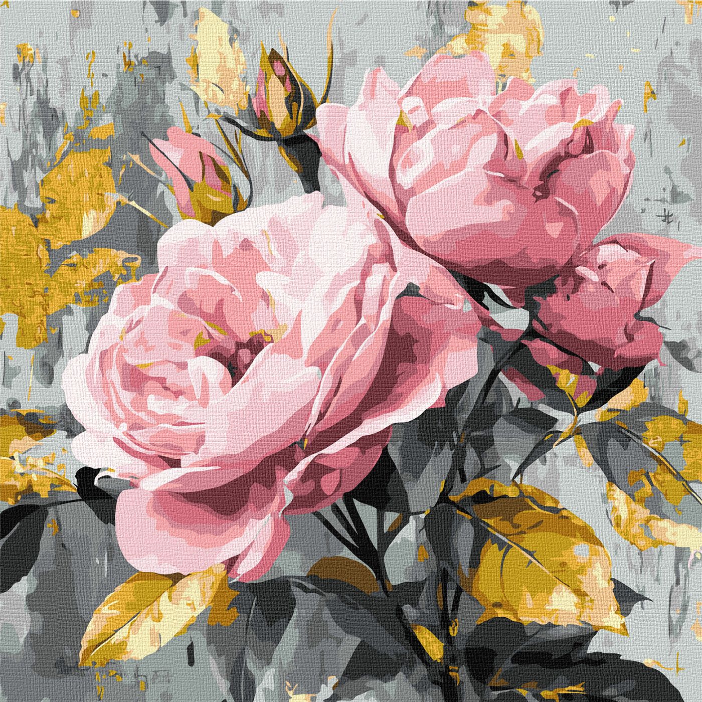 Картина по номерах Делікатна краса з фарбами металік" 40х40см  KHO3346"