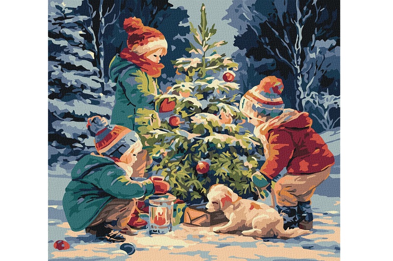 Картина по номерах Ялинка дружби" 40х40см  KHO8699"