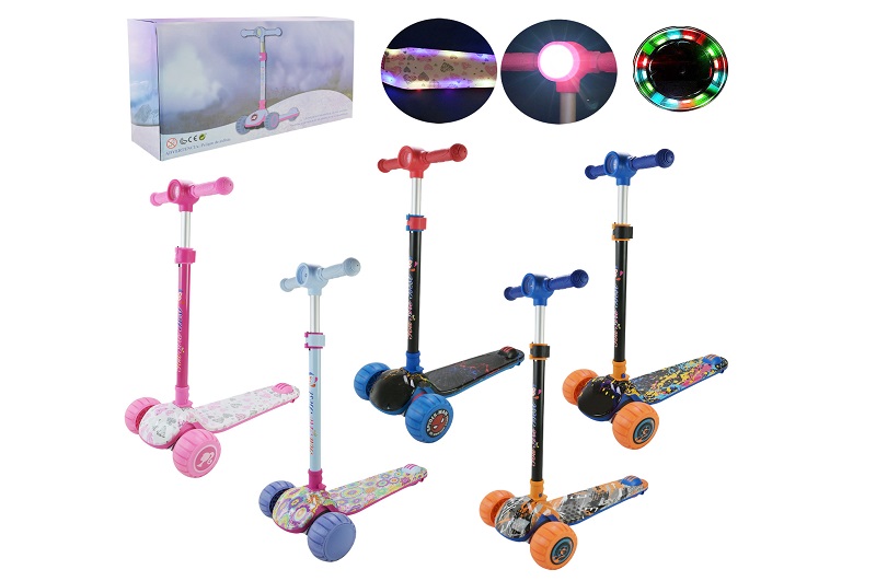 Самокат дитячий 3-х коліс  арт. SC2532 (5шт) батар., світло, звук, колеса PU у короб 65*15,5*33,5 см