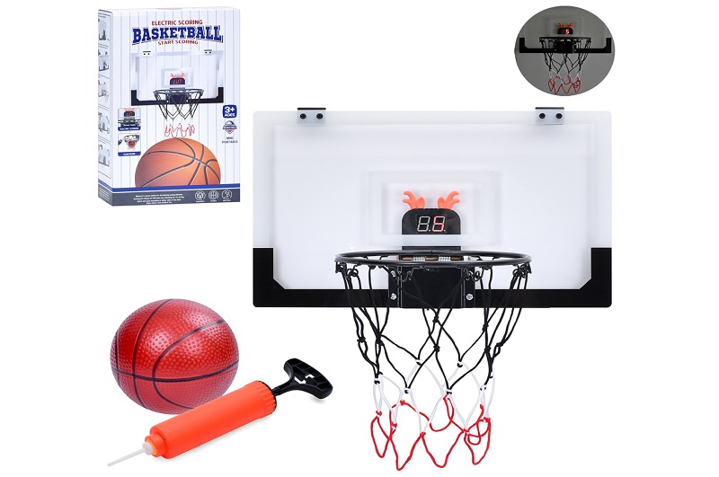 Баскетбольне кільце MR 1407 (6шт) щит(пластик) 43-26,5см, електронне табло, звук,кільце (метал) 21,5