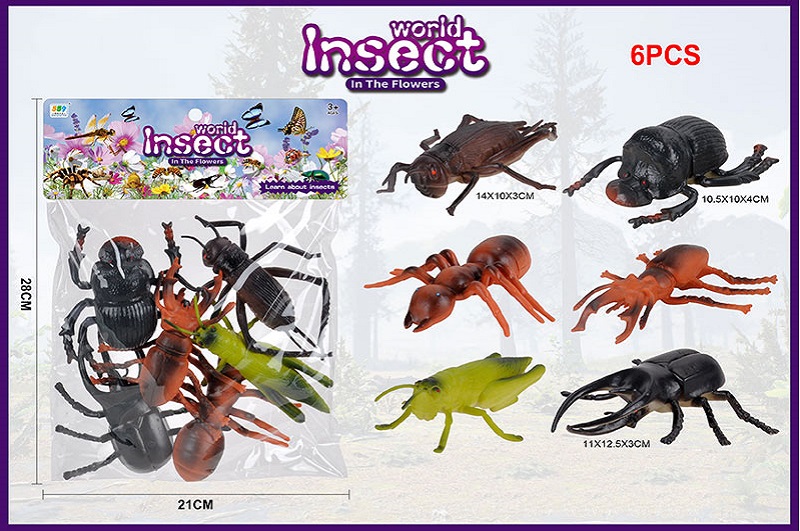 Тварина арт. 559-480A (120шт/2)  жуки, 6шт. у пакеті 28*21 см.