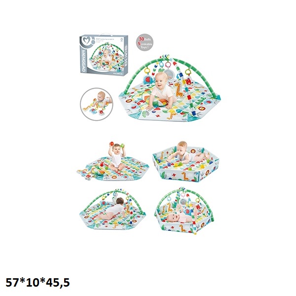 Килимок з брязк. 668-92 тваринки з кульками 3в1.кор.57*10*45,5 /8/