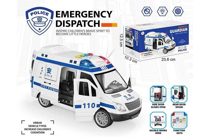 Спецтехніка 141-2 (60/2) Поліцейський автомобіль", підсвічування, звук, пісні, озвучення англійсько"