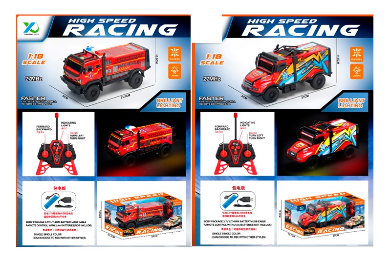 Машина YQ085-1A-3A (18шт) р/к, акум, 21,5см, 1:18, світло, корпус не б'ється, гумові колеса, USBзаря