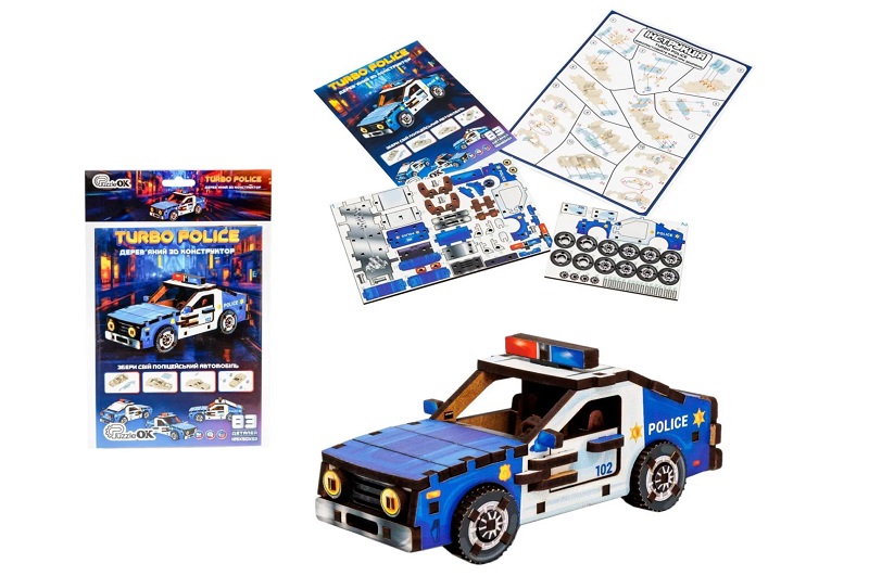 Дерев'яний 3D конструктор Turbo Police"  Puz-00971"