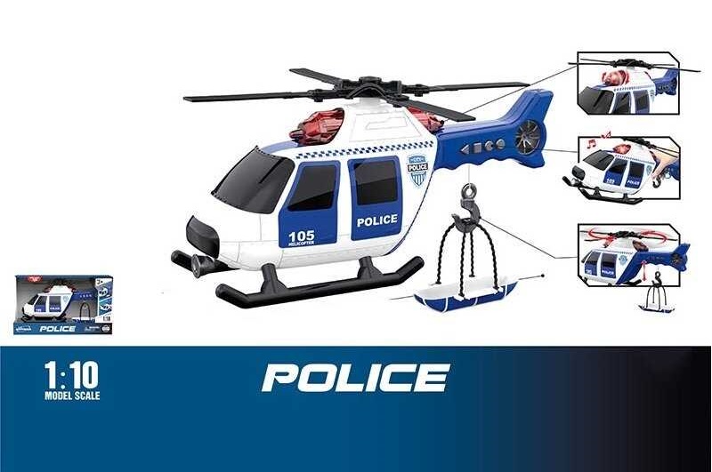 Гелікоптер WY 105 A (18) Поліція", світло, звук, лопаті обертаються механічно, масштаб 1:10, гак із"