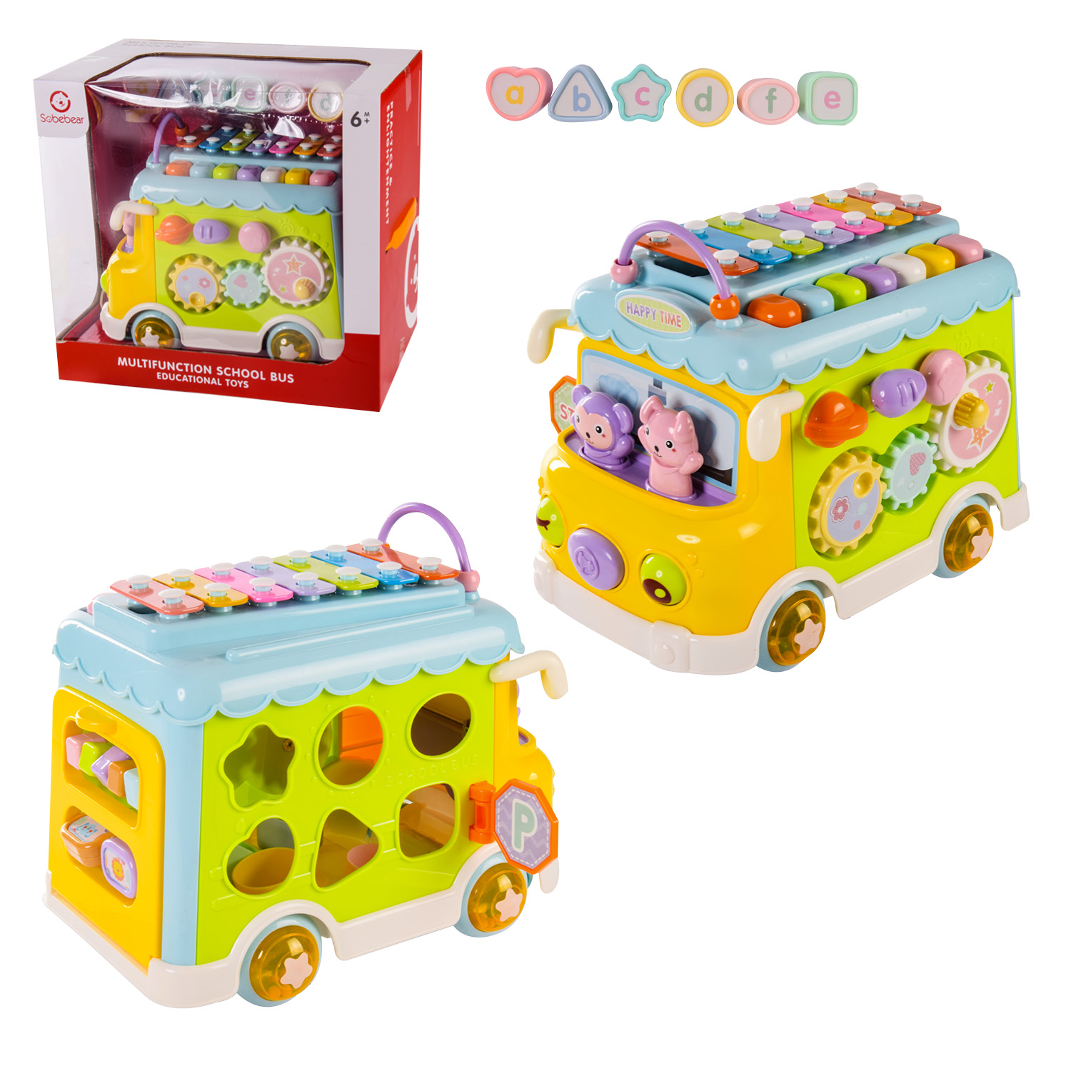 Іграшка ксилофон-сортер арт. YL1033A, автобус", вкладиші, їздить, р-р іграшки - 25.5*17*21.5 см., у"