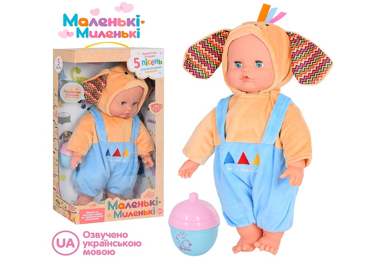 Пупс M 4717 I UA (12шт) 38см, м'яконабивний, пляшечка-брязкальце, муз.(укр.) 5 пісень, бат.(таб.),ко