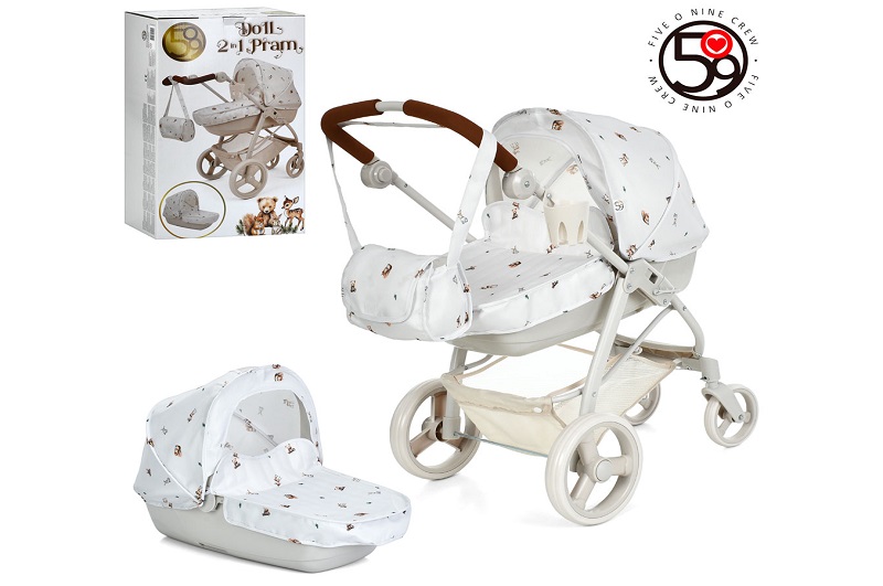 Коляска T726051 (3шт) для ляльки, 2в1, класика, 62-40-в73см, люлька-переноска 54-27-14см, рег.ручка,