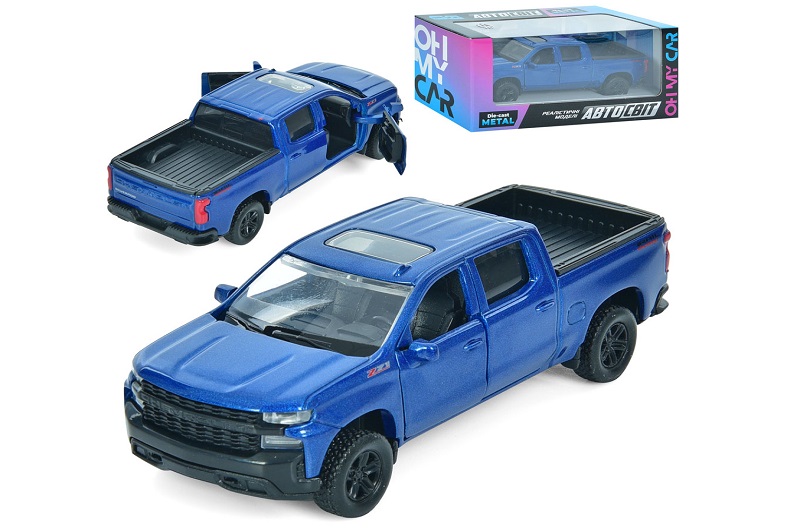 Джип AS-3021 (24шт) АвтоСвіт, 1:43, 2019 Chevy Silverado Trail Boss, метал, інерц, 13,5см, відчиняют