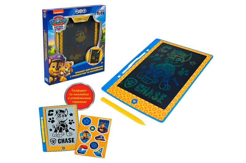 Планшет для малювання Paw Patrol арт. KH73/001L (40шт)  LCD екран 8,5'', трафарет, наліпки в кор. 21