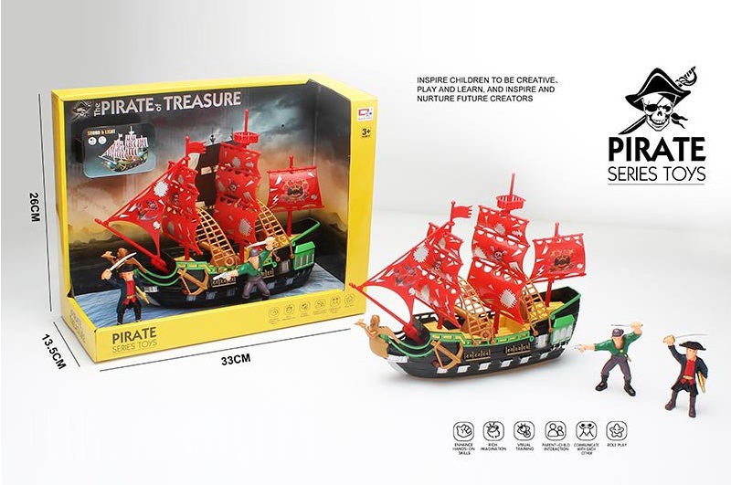 Піратський набір 0807-38 (18шт) корабель,фігурки у короб.33*26*13,5см