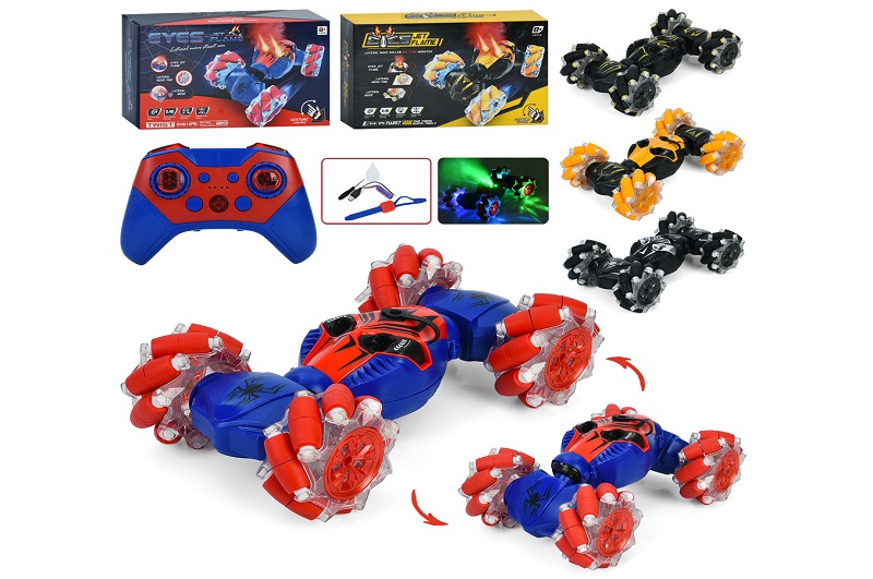 Машинка CV8818-110A (8шт) р/к, пульт 2шт(1браслет на руку), акум, 27см, музика, світло, пара/дим, ко