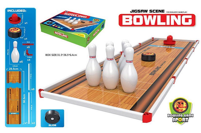 Настільний  боулінг арт. 789-37C (36шт/2)   розмір поля 71*52см короб. 31,5*26,5*6,4см