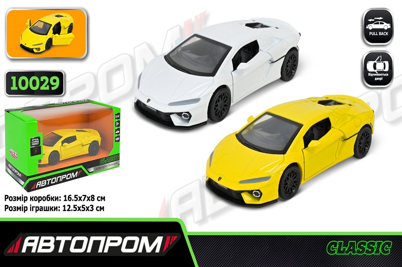 Машина мет. АВТОПРОМ  арт. 10029 (48шт/2) 5 inch Lamborghini Temerario,відкр.двері, у коробці 16,5*7