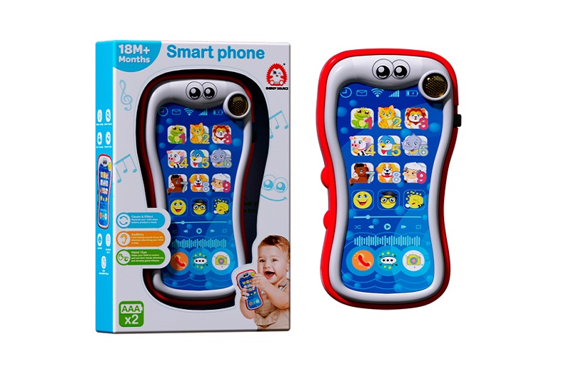 Телефон мобільний EA040 (48шт) 14-8-2,5см, музика, звук(англ), світло, на бат-ці, в кор-ці, 12-18-3с