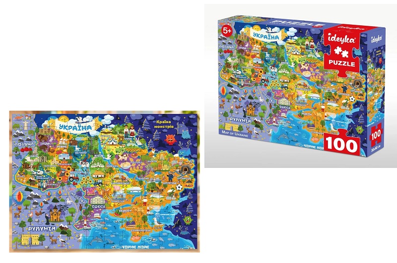 Гра-головоломка. Пазл Мапа України, 100 елементів  LP100-009