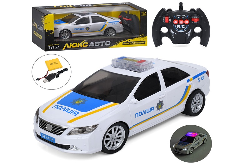Машина M 6406 (12шт) р/к2,4G, акум, 33см, 1:12, поліція, звук, світло, гумові колеса, USBзарядне, в