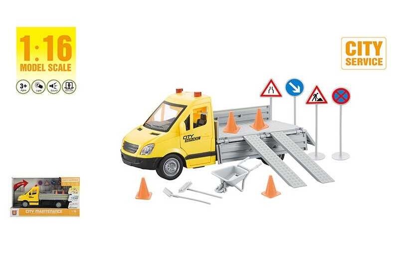 Спецтехніка WY 593 A (24) звуки транспорту, підсвічування, інерція, масштаб 1:16, гумові шини, двері