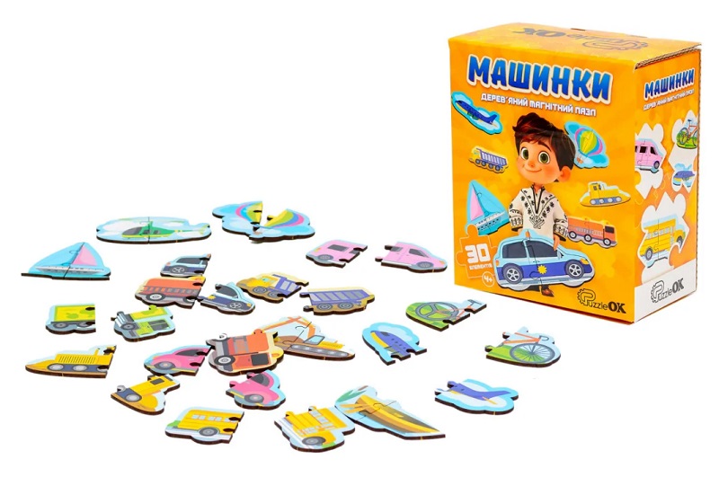 Дерев'яний магнітний пазл Машинки"  Puz-22932"