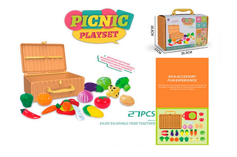 Продукти XS-19140 (18шт) на липучці, овочі, ніж, дошка, чемодан, 28пр, в карт.обгортці, 26,5-19,5-11