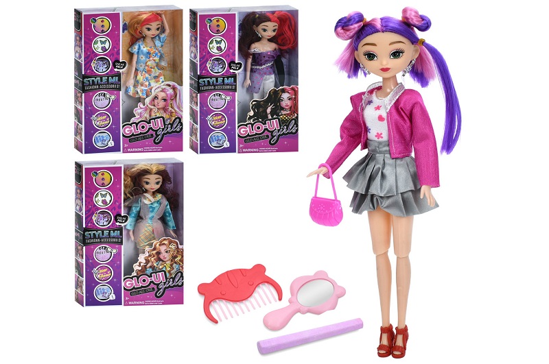 Лялька DXF2687-88-89-90 (48шт) 28см, шарнірна, крейда, аксесуари, 4 види, в кор-ці, 20-30-4,5см