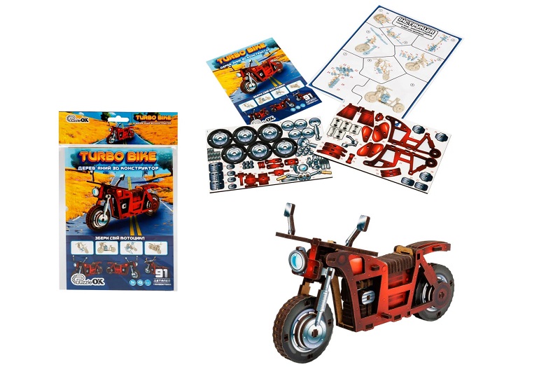 Дерев'яний 3D конструктор Turbo Bike"  Puz-00961"