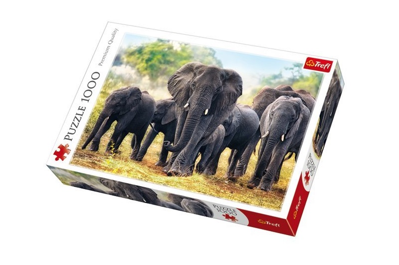 Пазли - (1000 елм.) - Африканські слони" / Trefl  10442"