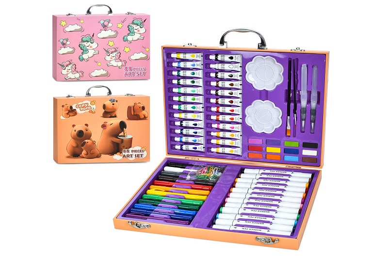 Набiр для творчостi MK 5690 (16шт) маркери двосторонні, фломастери, акв.фарби, фарби (тюбик), скріпк