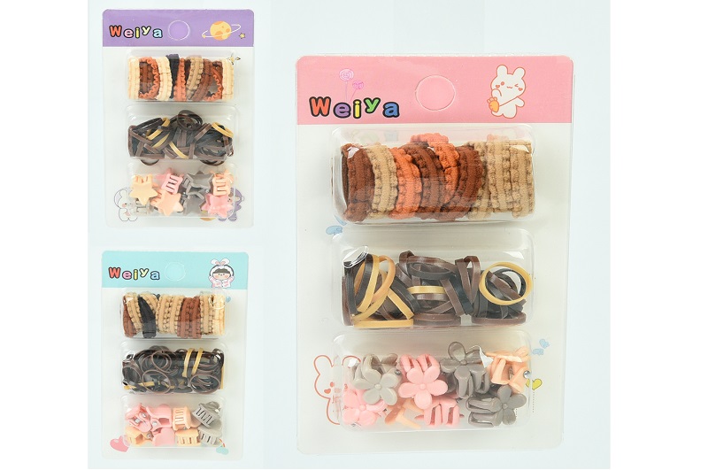 Аксесуар для волосся YG0158 Упак12шт(480шт) набір резинок та заколок, мікс вид, на листі, 7-11,5-2см