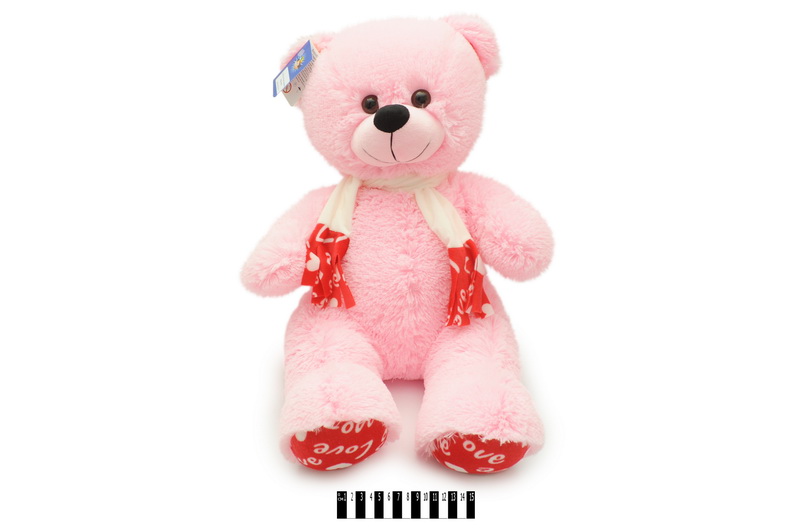 Ведмежа з шарфом рожеве В147/3 80см