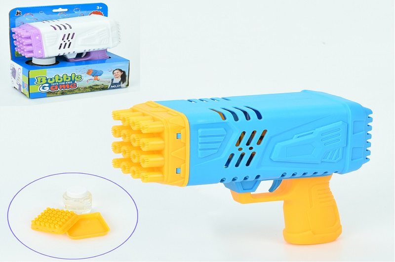 Мильні бульбашки 577A (24шт) пістолет/бластер, 14,7см, запаска 8см, 2 кольори, в кор-ці, 16-18-7см