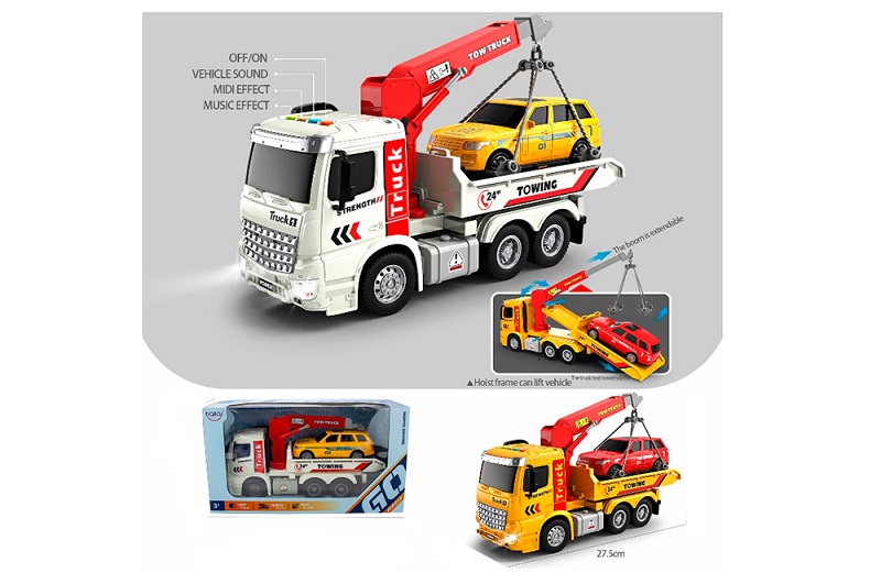 Евакуатор HT9816W (12шт) інерція, 27,5см, музика,звук, світло, рухливі деталі, гумові колеса, машина
