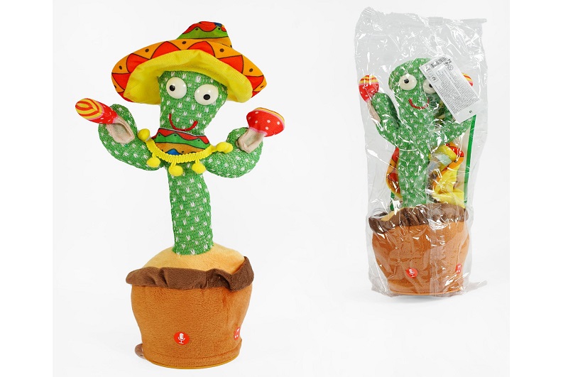 Інтерактивна іграшка M 49115 (100) “Кактус”, українські та англійські пісні, функція запису та повто