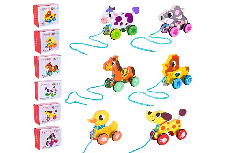 Дерев'яна іграшка арт. C15030 (36шт) каталочка 6 видів 18*14,4*7,7см