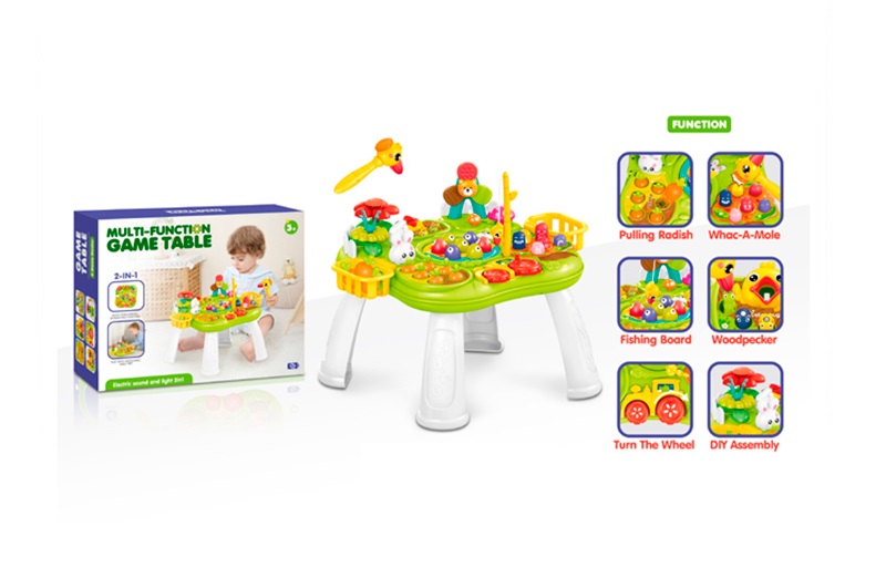Центр розвиваючий 854 (18шт) столик, 31-31-в21см, музика, риболовля (ігрове поле обертається, магнит