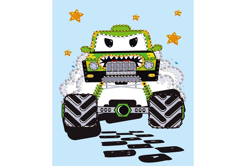 Набір з алмазною мозаїкою (вибірковою) Машинка зелена" 15x20см  AMV1227"