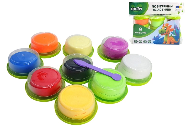 9 кольорів ТМ Lovin Набір для ліплення з повітряним пластиліном в стаканчиках  Ок7000218