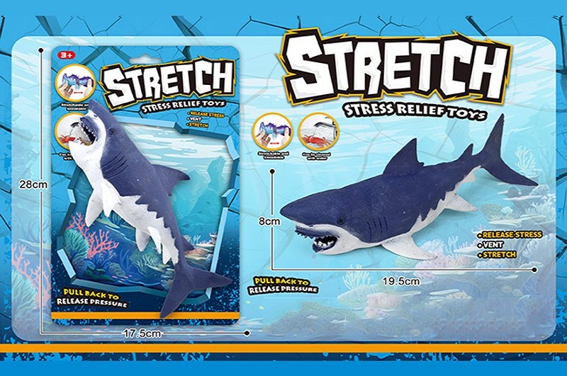 Тварини гумові-тягучки арт. 5050-43 (144шт/2) Акула, на планшет. 17,5*28см.